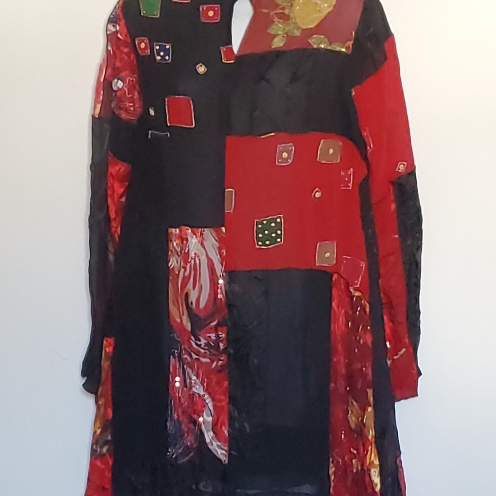 Lili Butler Sz 6 Silk Mock Neck Top